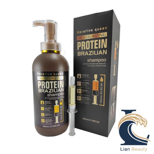 شامپو کراتینه کوئین مدل Moisturizing Protein Brazilian حجم ۸۰۰ میل