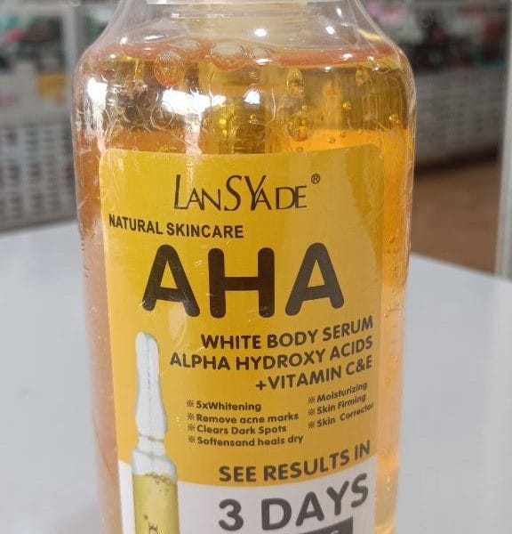 سرم بدن AHA لنساید — پوست روشن‌تر و نرم‌تر در روتین بدنی  lansayde