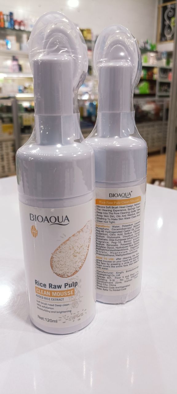 فوم شستشوی صورت برنج | B.I.O.A.Q.U.A Rice Raw Pulp Clean Mousse اصل
